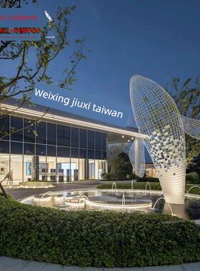 售楼部水景大型不锈钢镂空鲸鱼雕塑定制金属镜面海豚装置艺术摆件