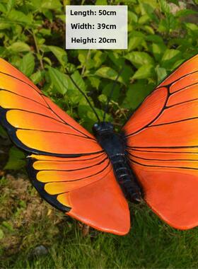 彷真蝴蝶雕塑户外公花园林庭院子草坪插地景观装饰小品玻璃钢摆件