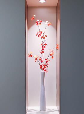 田园风格仿真观音莲叶适用于客厅玄关柜的仿真花器组合 落地花卉