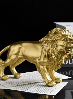 好看的摆件高端大气上档次摆件欧式狮子创意雄狮树脂工艺品家居客