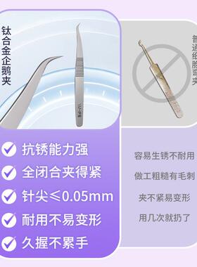 钛合金无磁高精密美容院专用细胞夹超尖镊子去黑头去粉刺清洁工具