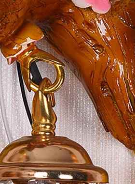 欧式孔雀壁灯创意客厅过道玄关走廊墙壁挂灯具玻璃灯树脂LED