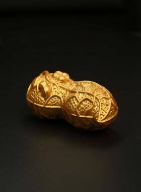 黄铜桌金色花生把件汽车吊坠把p-154公式客厅面摆件手装饰品手把