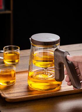 顶壶飘逸杯内胆全玻璃家用茶水办公室飘逸壶分离泡茶高档磁吸套装