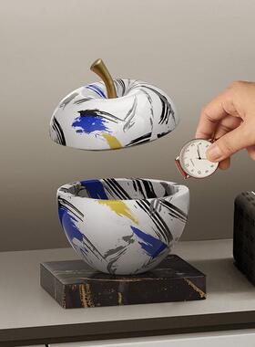 苹 果摆件招财猫乔迁之喜新居搬家礼品客厅玄关钥匙收纳摆设装饰