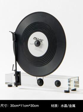 中古饰风音软乐主题仿真黑胶复古片机留声机YB-RZ-18样板间唱装品