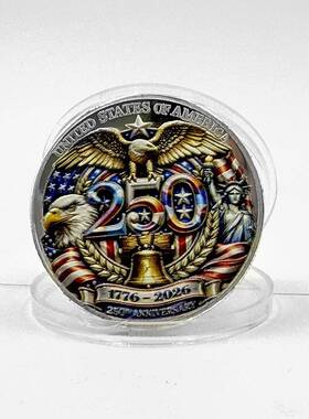 美国250周年纪念币 军事币 挑战币 金属浮雕彩印纪念章礼品