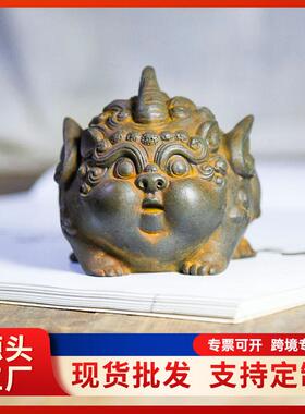 创意国风招财貔貅摆件家居桌面办公室纯手工造型工艺品装饰品仿古