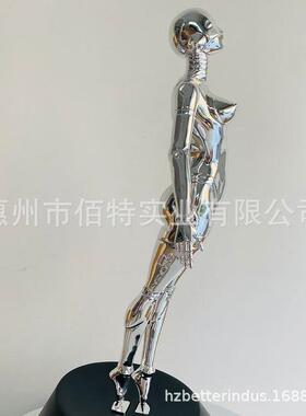 电镀机械女神站姿摆件简约现代抽象人物雕塑客厅软装饰品别墅摆件