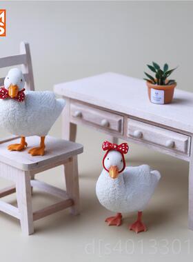 高档莫属模 仿真柯尔公仔仿真迷你鸭子型摆件愈系小动物治手办鸭