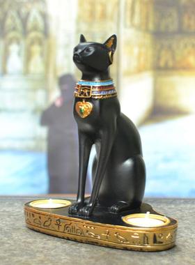 正品古埃及贝斯特铺餐厅蜡烛台客厅饰摆设猫装神烛台房书办公室店