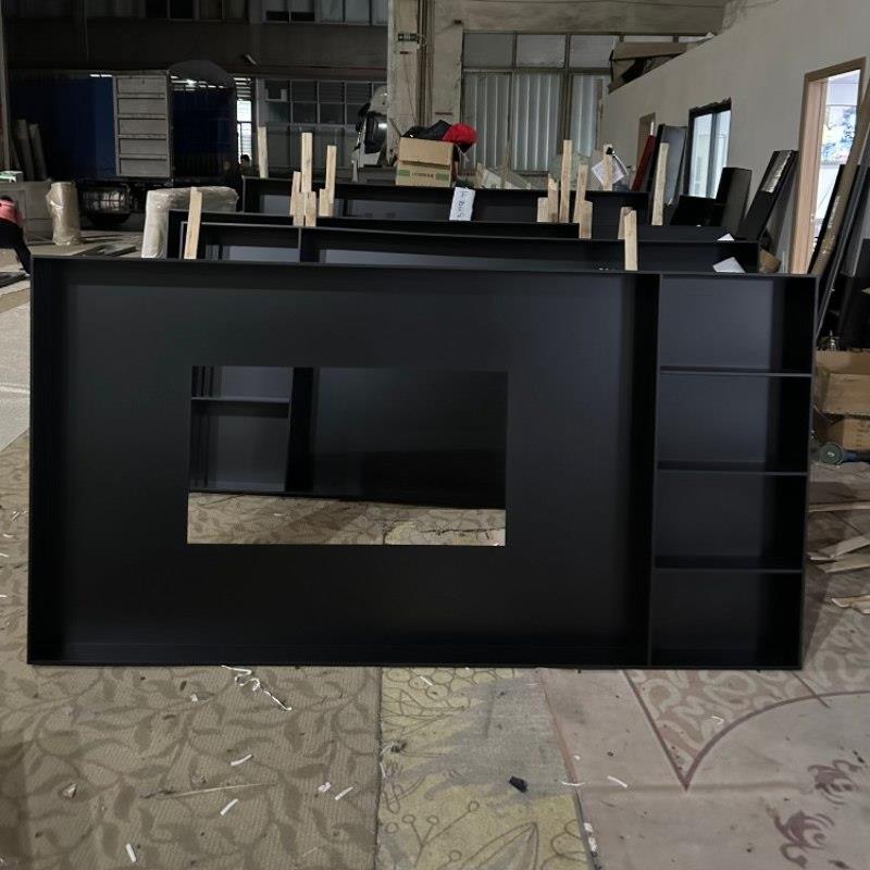 Personalized stainless steel TV niche embedded 75/85/100 inch living room TV background wall finished frame