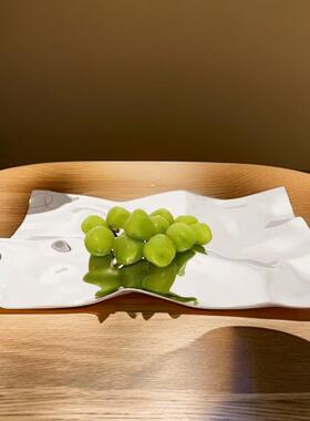 简约现代不锈钢波浪褶皱果盘收纳盘样板间客厅茶几桌面饰品摆件