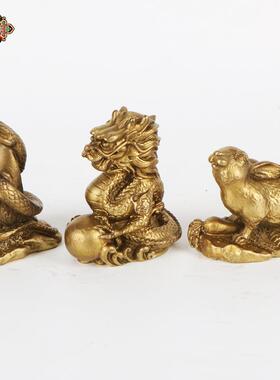 全黄铜十生十二生肖肖鼠牛摆虎铜兔二龙蛇马羊猴鸡狗猪器装饰品件