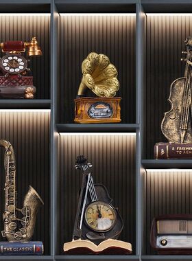 欧式怀旧风复古摆件留声机收音机家居客厅小摆设餐厅酒柜装饰品