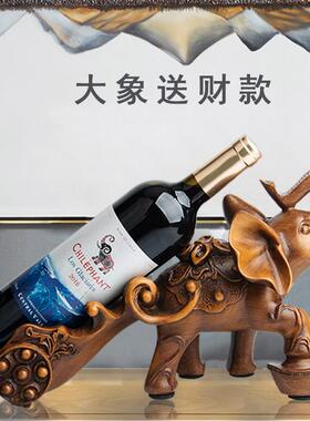 工厂货源欧脂酒树意架摆件仿木大象吉树脂酒架象家居式红酒创商务
