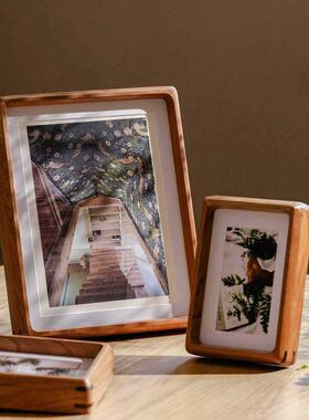 实木相框圆角木质摆台6寸7 8 10寸A4洗照片相册框架高级挂墙