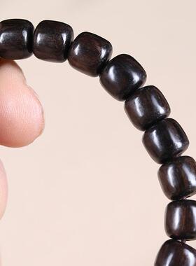 2026黑檀木老型珠手串搭配雪巴琉璃三色隔珠男女时尚中国风饰品手