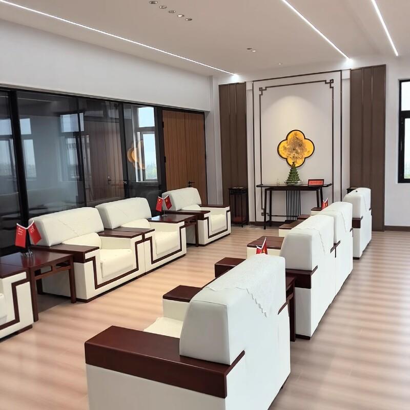 Conference room reception room conference sofa Chinese style fabric business office sofa coffee table combination set reception sofa