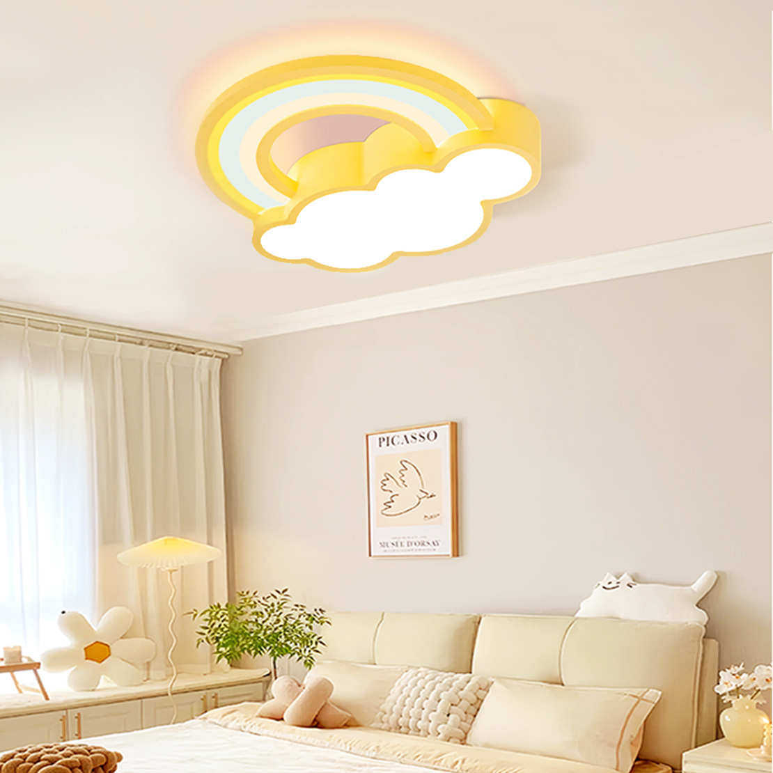 智能卧室具圆形卧护眼奶油风灯大气主吸顶灯红灯现代简约网新款,淘宝优惠券,粉丝福利购,淘宝优惠卷