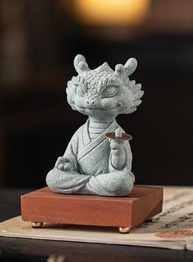 创面意青砂20241103石灵蛇宝蛇送年吉祥物办公室桌茶造宠摆件鱼缸