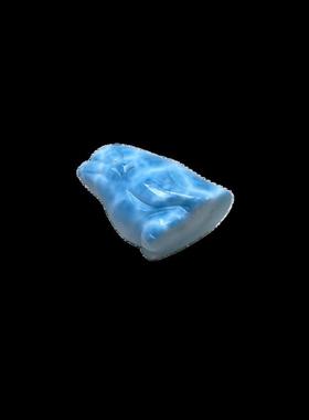 天然多米尼加海纹石企鹅吊坠拉利玛锁骨链坠挂件18.3*14.2*12.4mm