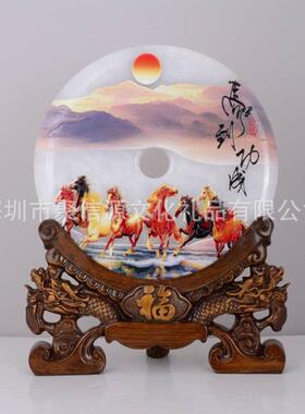 玉石平安扣摆件天然客厅酒柜家居电视柜玄关装饰品开门红乔迁礼品