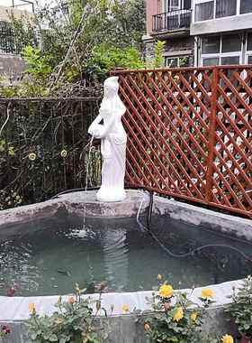 财富女神流水喷泉摆件欧式人物雕塑庭院造景生财水景鱼池会所装饰