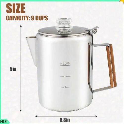 AWAH Coffee Percolators Stovetop For Camping Stainless - 图0