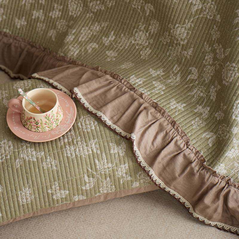 法式复古风全棉双层纱床盖韩式花边款纯棉绗缝加厚防滑床单被单,淘宝优惠券,粉丝福利购,淘宝优惠卷