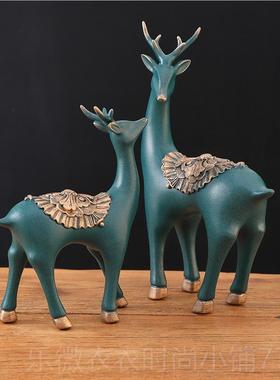 新款式麋鹿摆件创意家居客厅装品欧式酒柜电饰柜玄关办公美室视摆