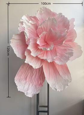 巨型手工纸艺婚庆背景花褶皱美陈婚礼装饰成品大型纸花婚礼纸花