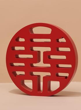 三生家居婚礼喜字装饰品创意送新人结婚礼物中式客厅婚房布置摆件