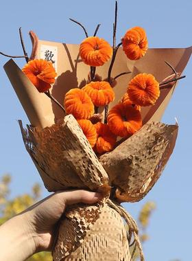 A扭扭棒柿柿如意手工花束diy材料包加密妞妞棒柿子全套材料毛根条