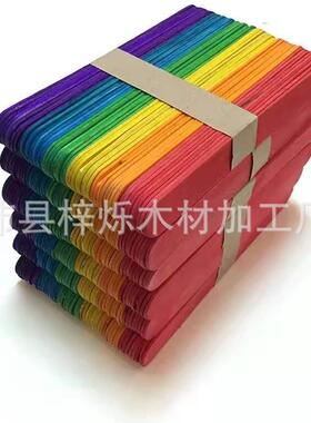 桦木多规格原木色彩色雪糕棒PP袋包装 儿童diy材料