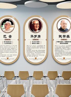 名人名言挂画学校图书馆墙面装饰教室过道装饰画名人画像教师墙贴