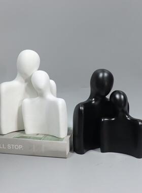 创意抽象树脂工艺品拥抱人物摆件装饰品摆设客厅电视柜桌面雕像