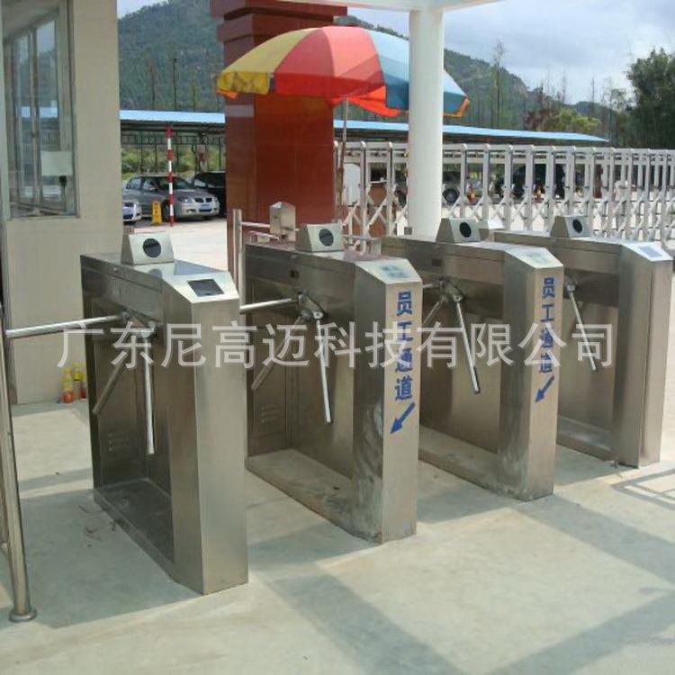 Employee access control attendance 304 stainless steel rotating three-stick rolling gate factory workshop supermarket one-way door stop