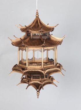 新中国风日本风青铜八角亭古建筑镜子雕像反射干景观景观入口俱乐