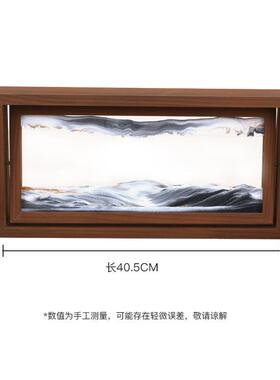 家用实木可旋转画框双面相框桌面摆件木制纪念品工艺品流沙流沙画