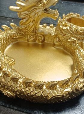 创意烟灰缸高端大气上档次盘龙烟缸高级感家用客厅宿舍网红收灰缸