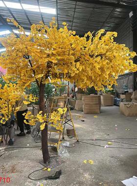 仿真银杏树大型落地景观人造假树装饰酒店别墅庭院餐馆布景道具
