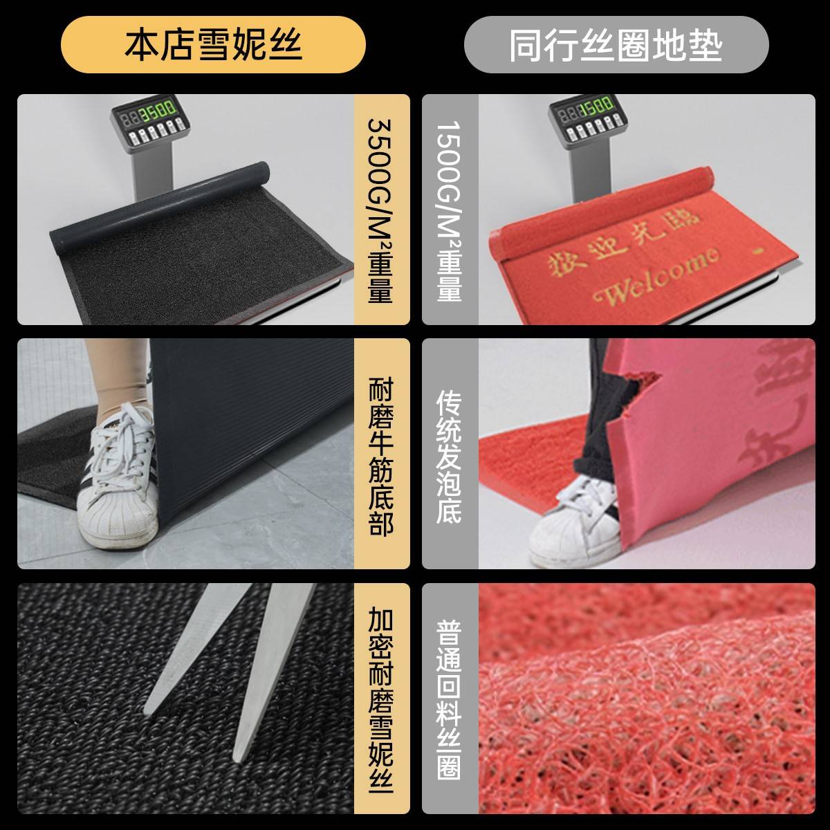 Commercial customizable carpet hotel shop supermarket entrance floor mat stair step mat entry door step anti-slip mat