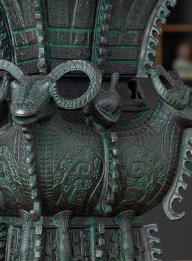 青铜四羊方尊鼎摆件仿古青铜器办公室客厅桌面中式装饰工艺品送礼