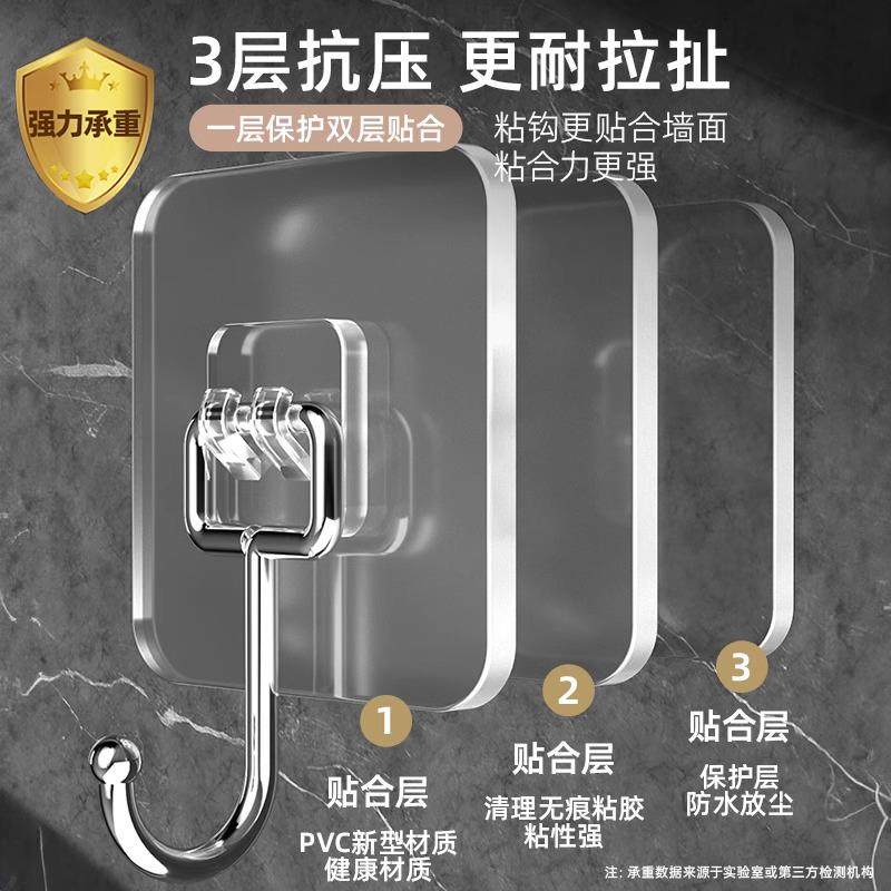乳胶漆墙专用挂钩免打孔黏胶强力承重壁挂墙面黏钩不锈钢无痕挂勾,淘宝优惠券,粉丝福利购,淘宝优惠卷
