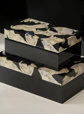 中国无形丝绒花DIY材料收纳盒收纳盒织物木制首饰盒软装饰工艺饰