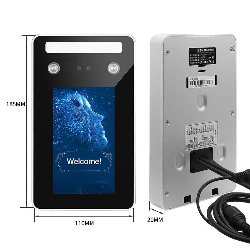 DF01 Metal Waterproof Dynamic Face Recognition Access Control Intelligent Electromagnetic Lock Swipe Card Password Attendance Access Control All-in-one Machine