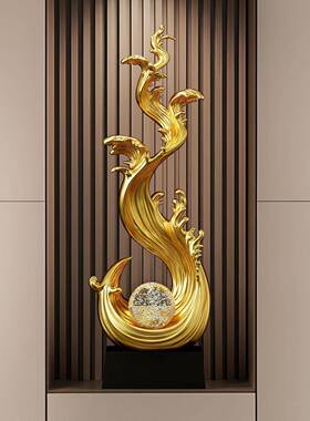 浪花风生风生水起办摆装饰入公户玄关造景客厅室创意摆件轻奢高档