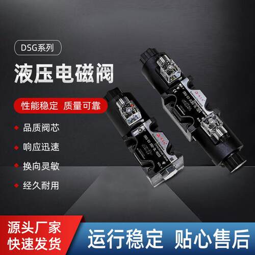 液压电磁阀线圈插头220V阀组配件24V油缸电磁阀座DSG02油站电磁阀 - 图1
