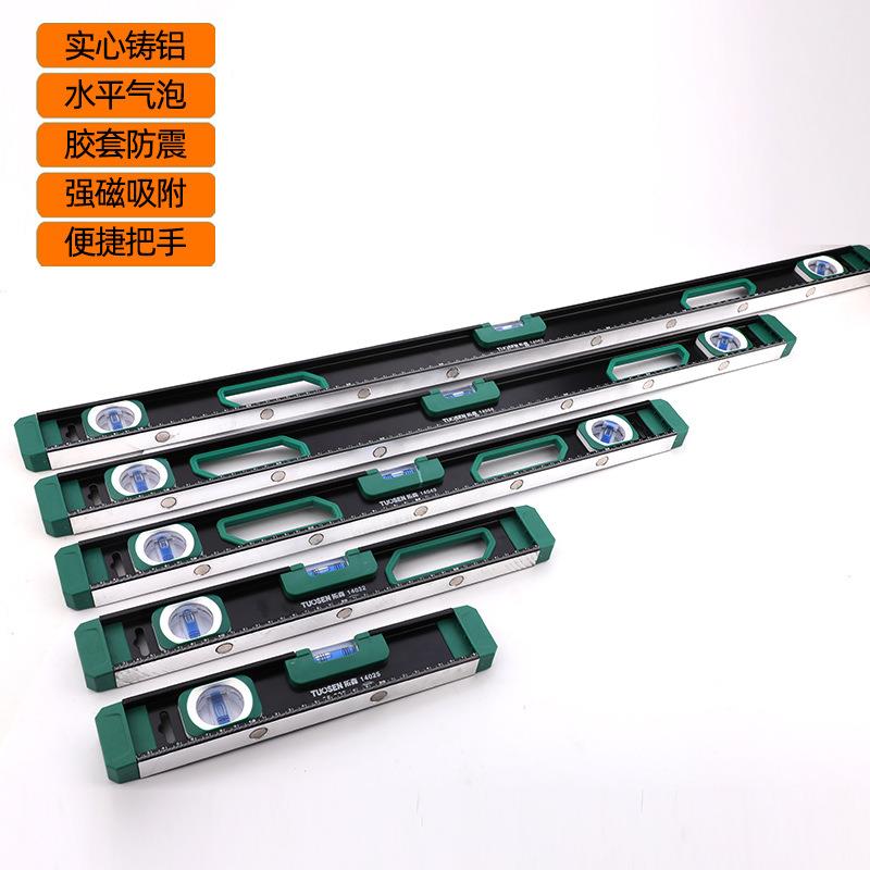 拓森五金工具铝压铸水平尺实心铝合金靠尺多功能平水尺强磁水平仪 - 图0